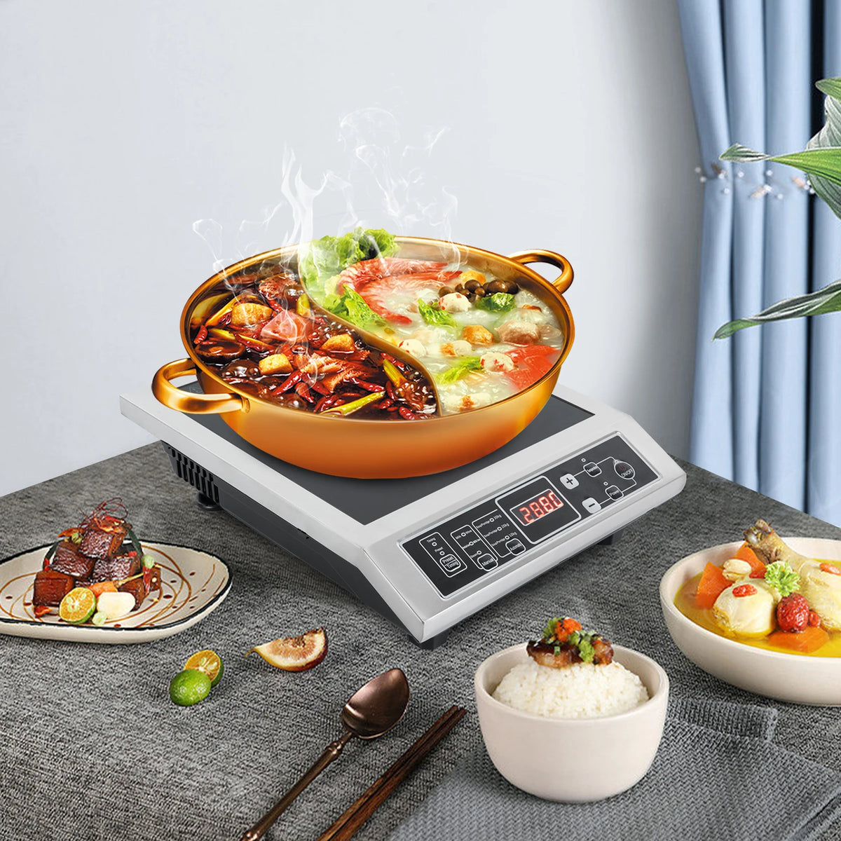 3500W Portable Induction Cooktop With IGBT Heating Technology And Timer