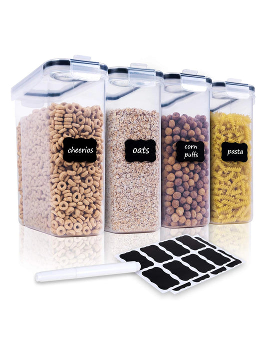Airtight Food Storage Containers With Lids 4 Pack Pantry Organizer