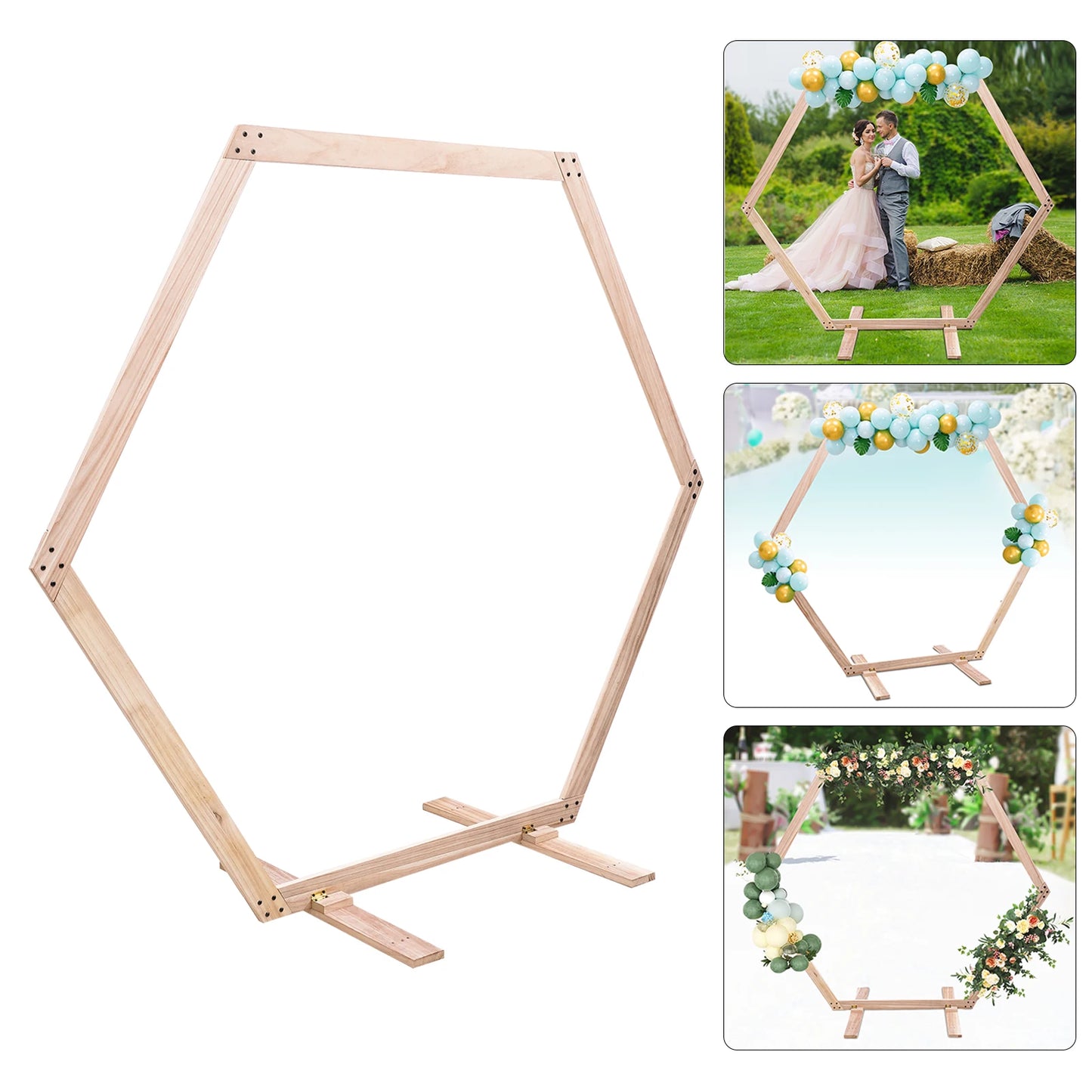 Wooden Wedding Arch Rustic Decor Ceremony Balloon Arch Stand