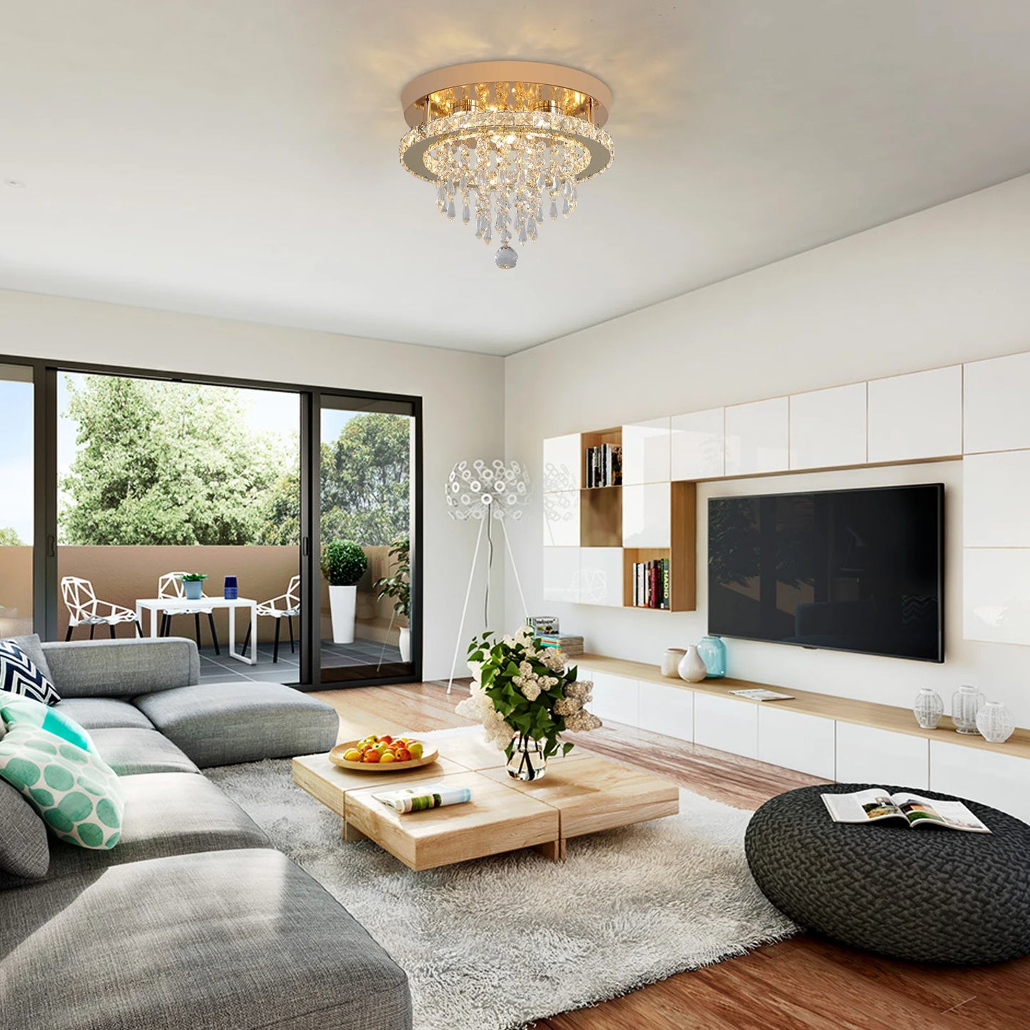 GreeLustr Modern Luxury Crystal Chandelier Led Ceiling Light
