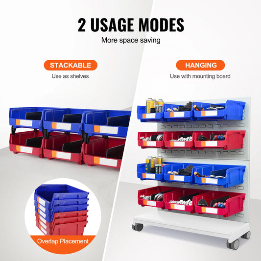 SucceBuy Stackable Wall Mounted Storage Bins For Home Organization