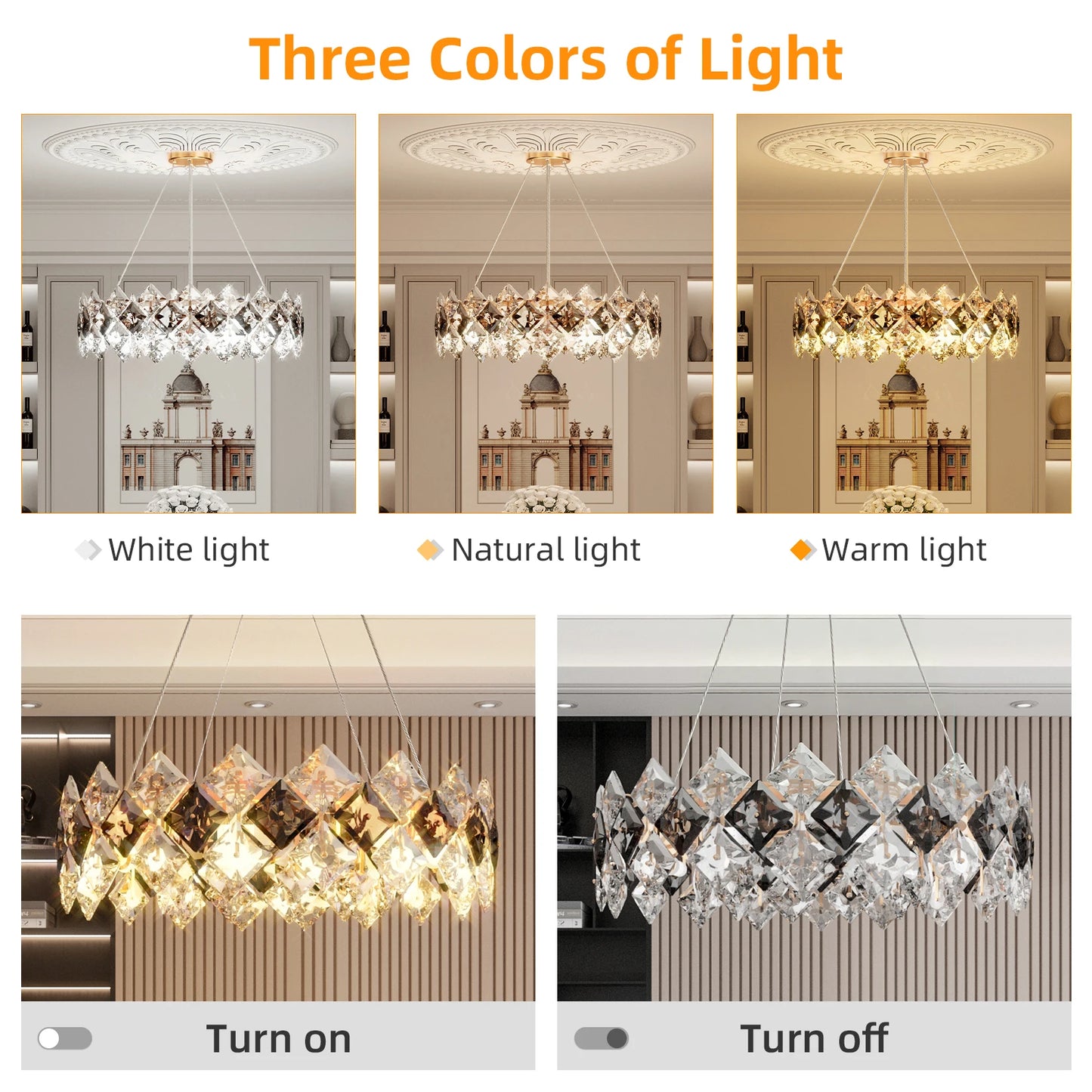 Crystal Chandelier Pendant Light For Living Room Ceiling Bulbs Included