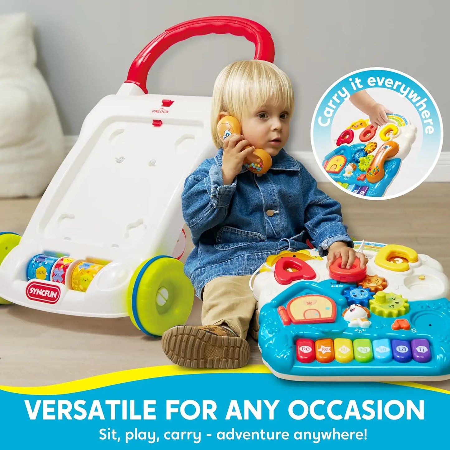 Joyfy Infant Learning Walker Two In 1 Sit To Stand