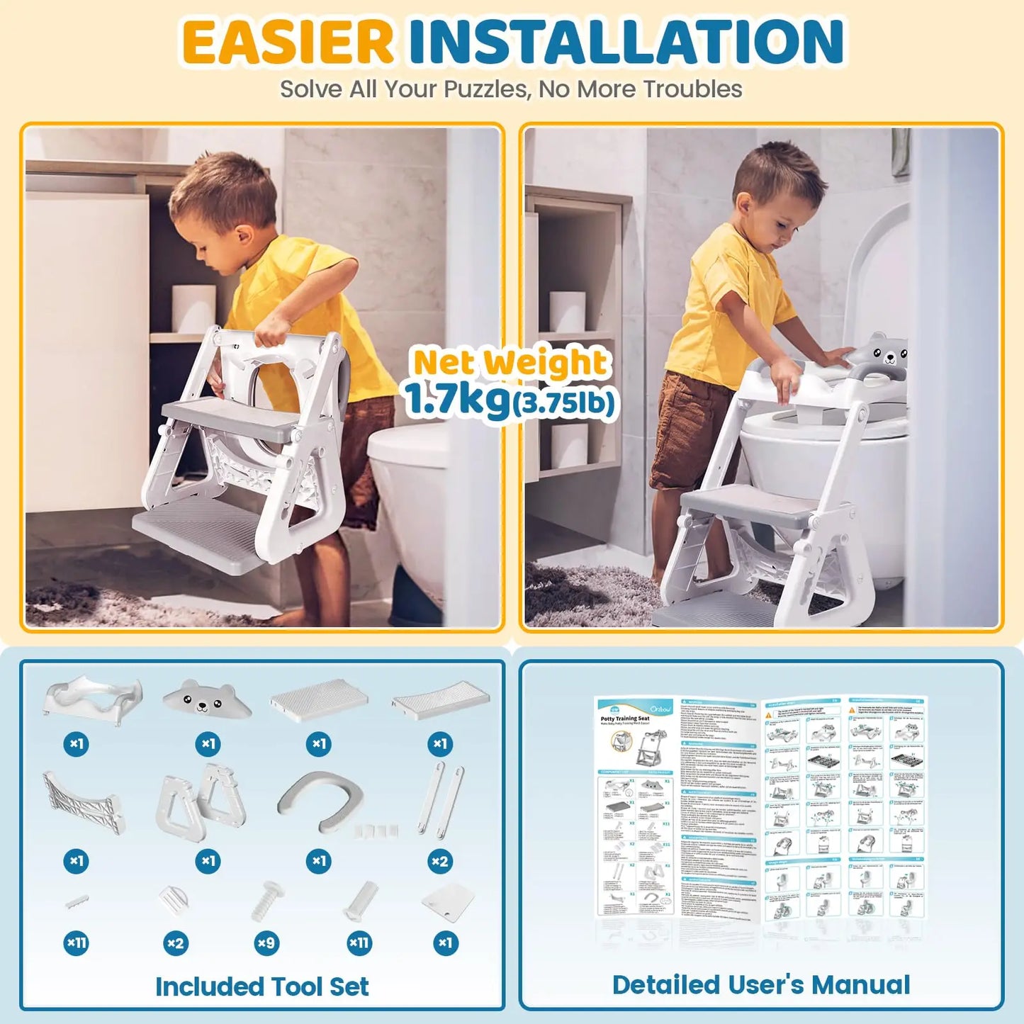 2-In-1 Potty Training Seat With Adjustable Height And Splash Guard