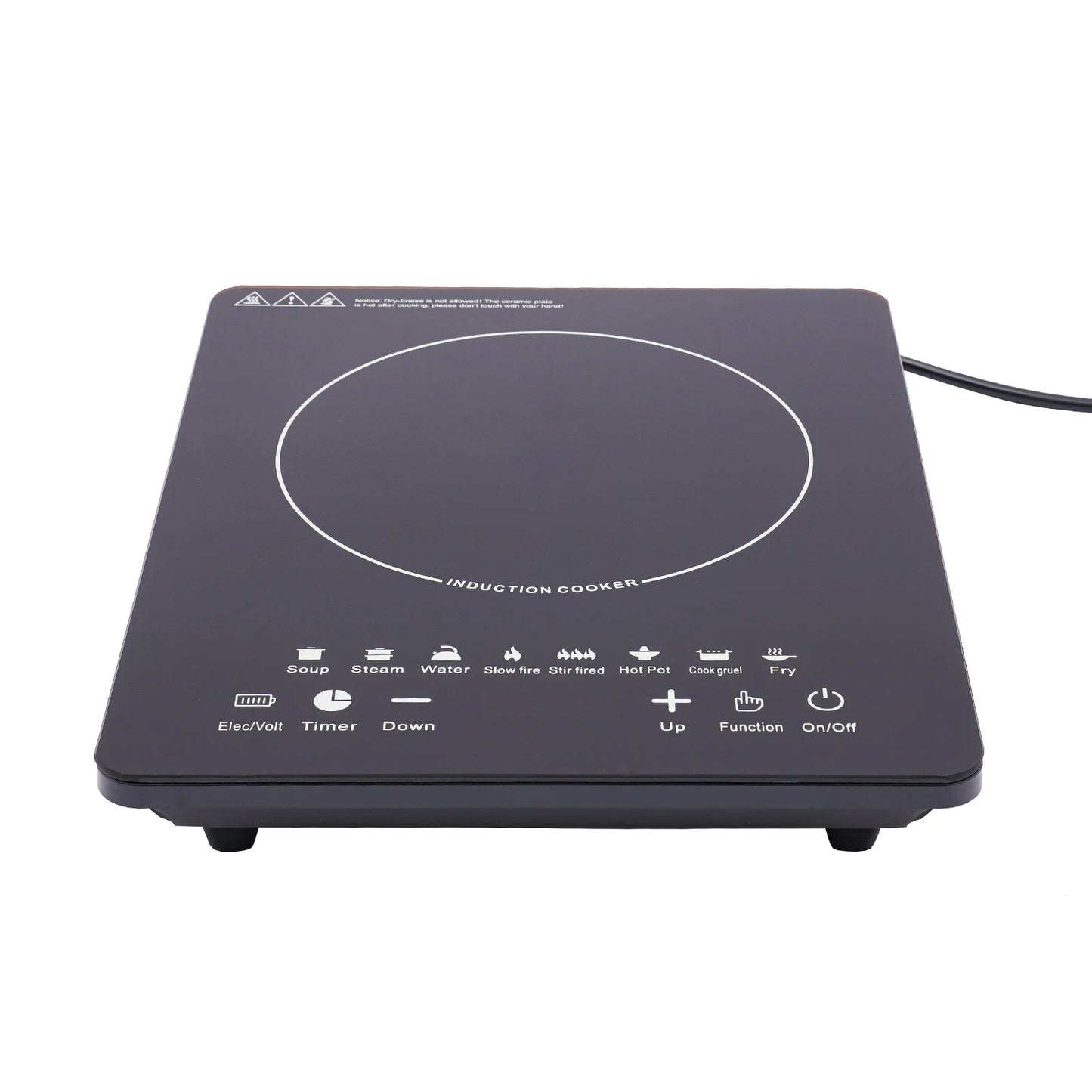750W Induction Cooker With Glass PP Body And 8 Presets
