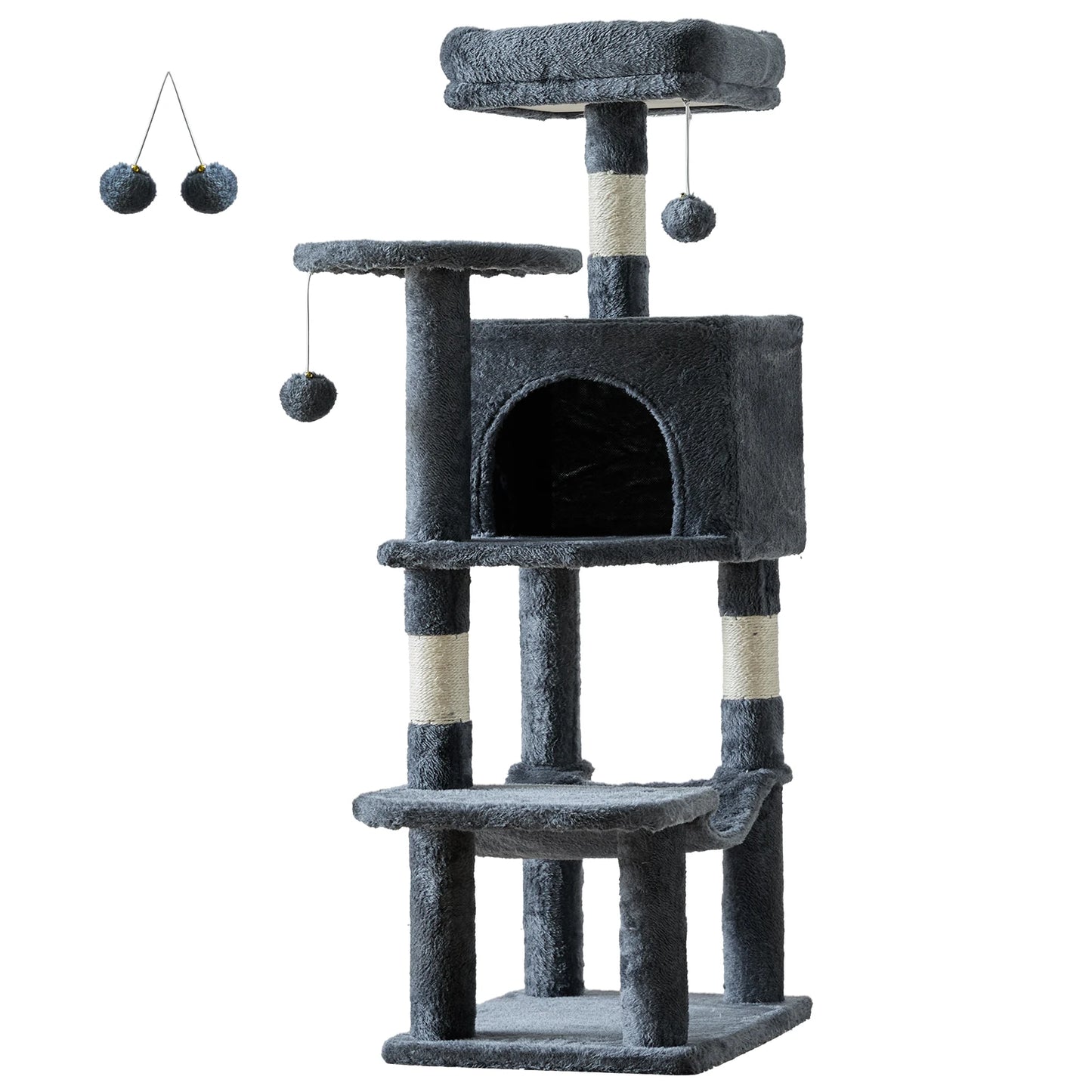 JHK Four Tier Cat Tree Multilevel Climbing Tower With Sisal Posts