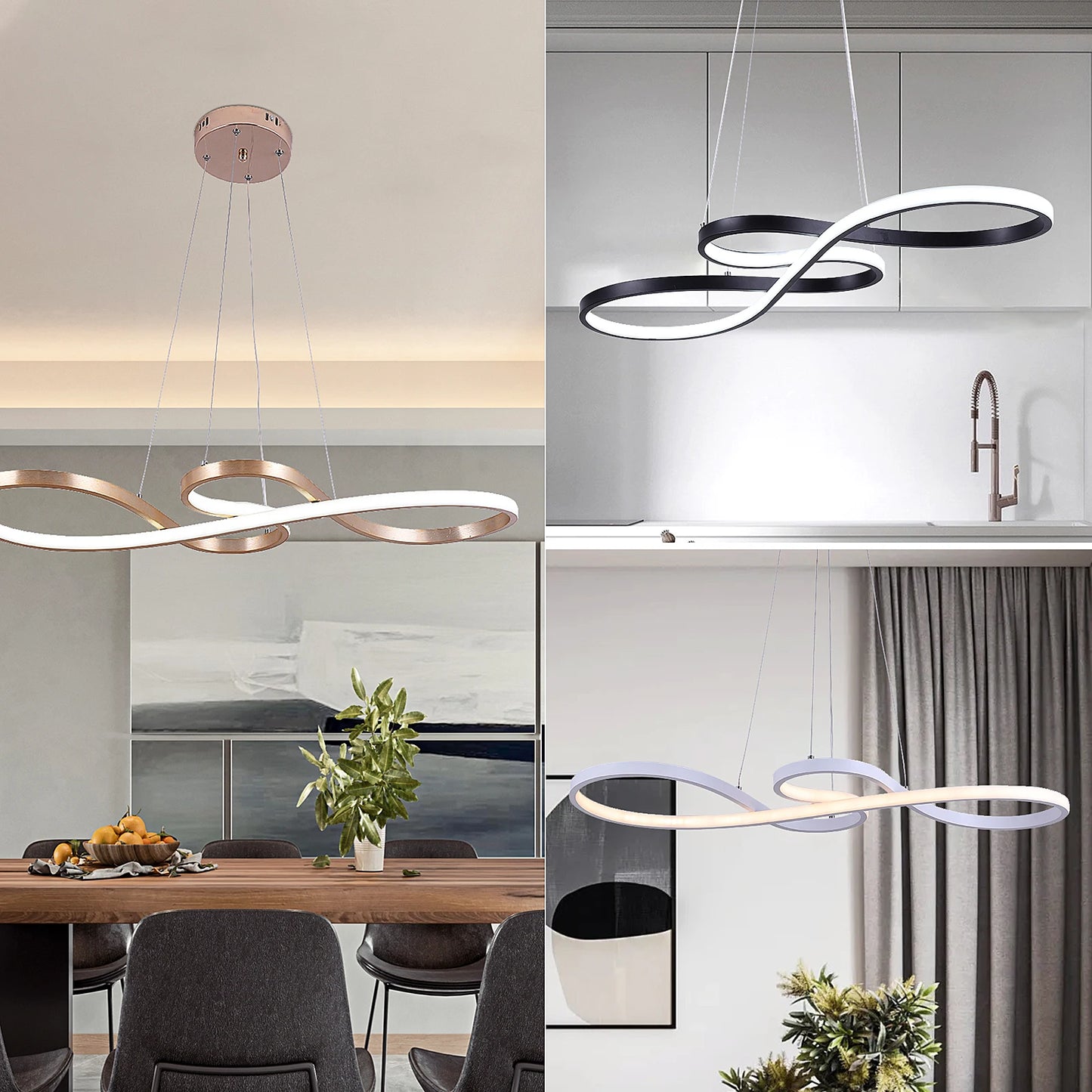 VETRULUS Modern Acrylic Led Pendant Chandelier Ceiling Light