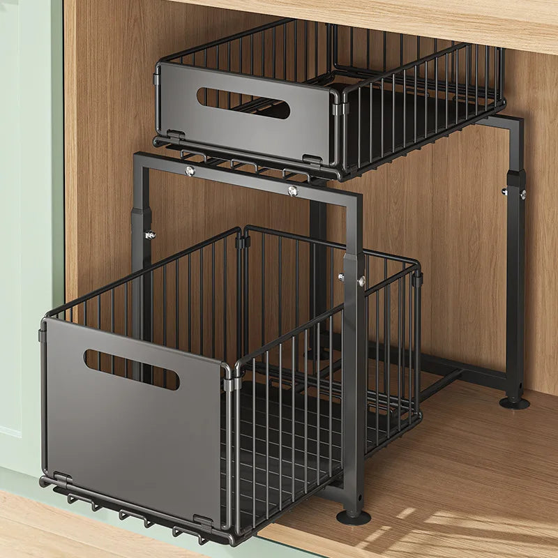 AEHOME 2 Tier Slide Out Cabinet Organizer Heavy Duty