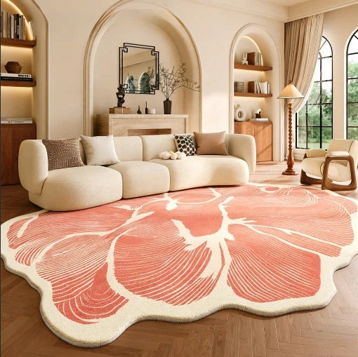 Modern Plush Irregular Area Rug for Living Room and Bedroom