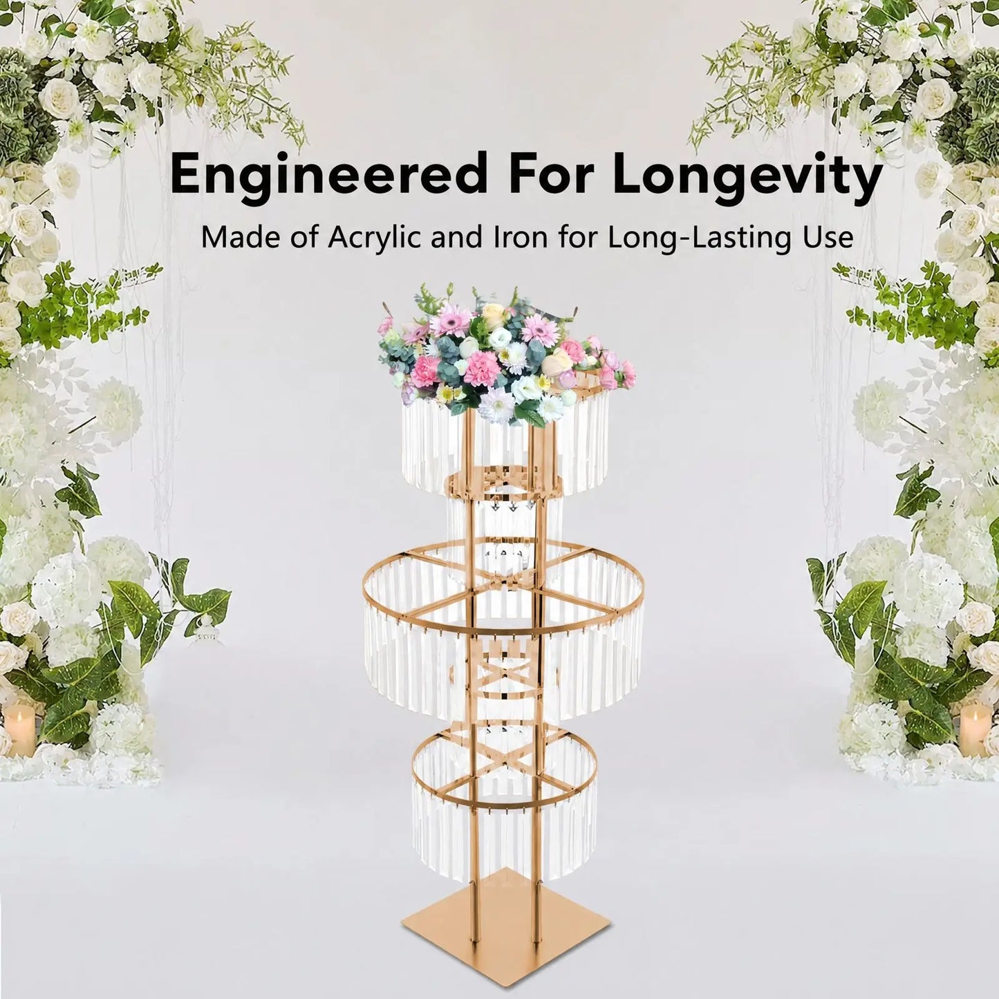 Luxury Acrylic Wedding Centerpiece Stand For Event Decorations