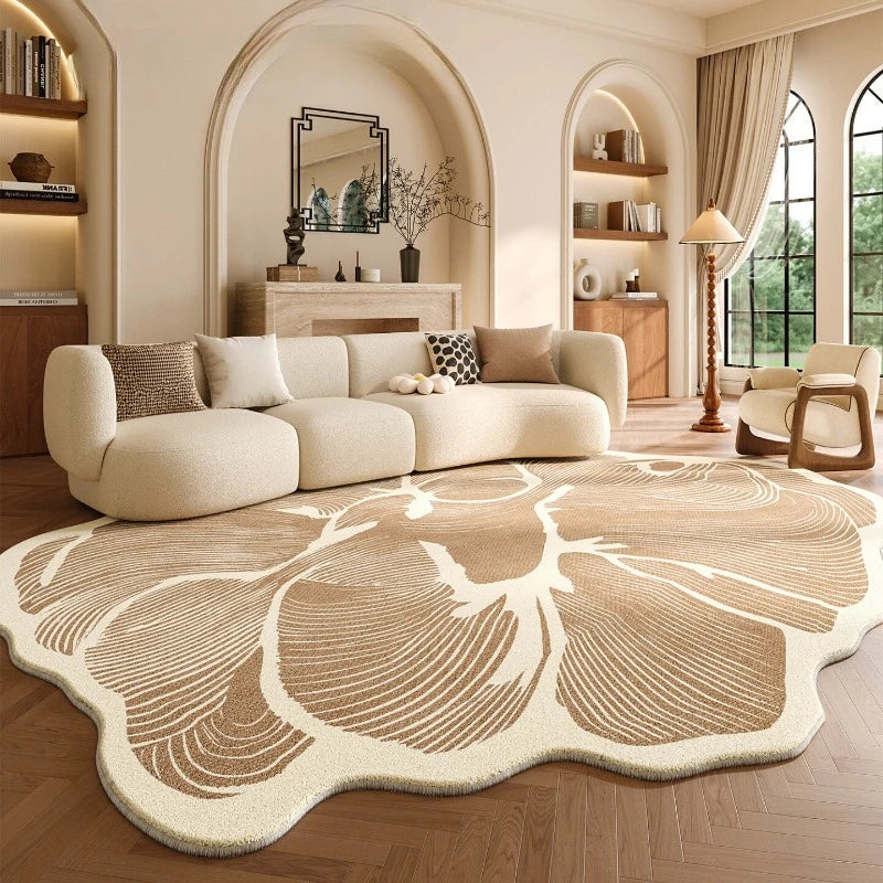 Modern Plush Irregular Area Rug for Living Room and Bedroom