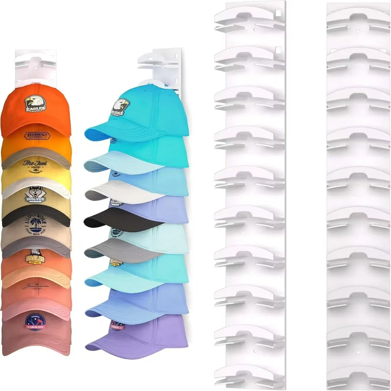 Wall Mounted Hat Organizer Holds 18 Caps Multilayer Space Saver