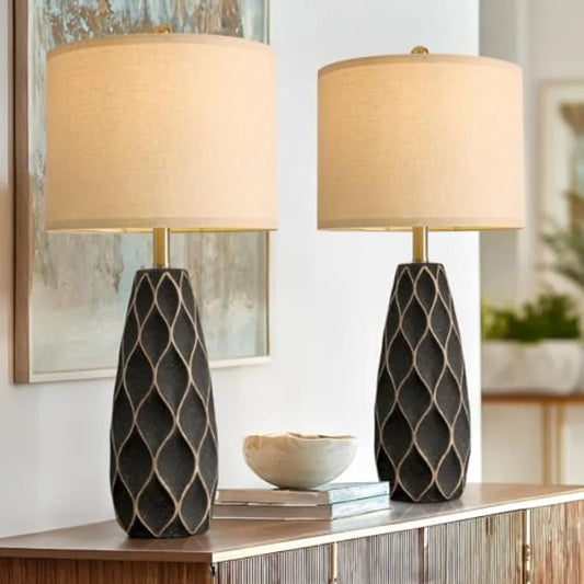 Modern Table Lamps For Bedroom Living Room Set Of Two