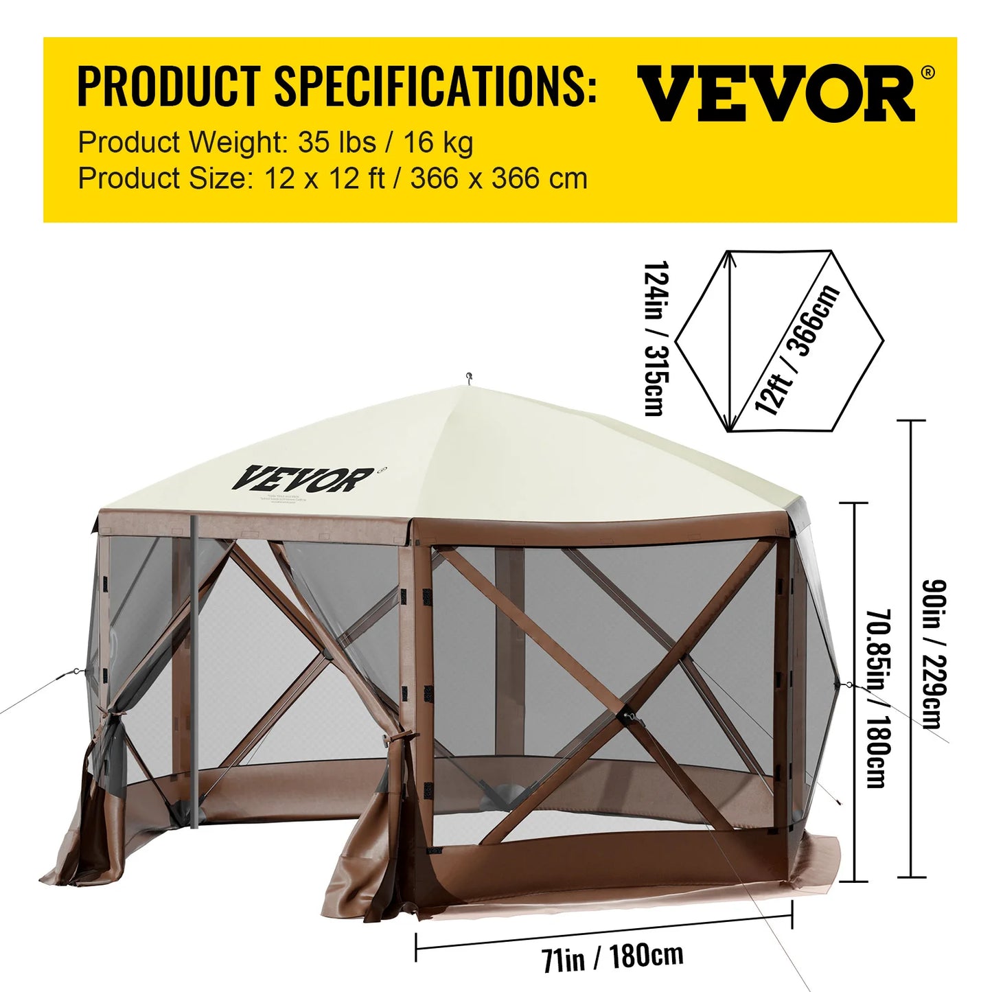 SucceBuy Pop Up Camping Gazebo Shelter For Outdoor Events