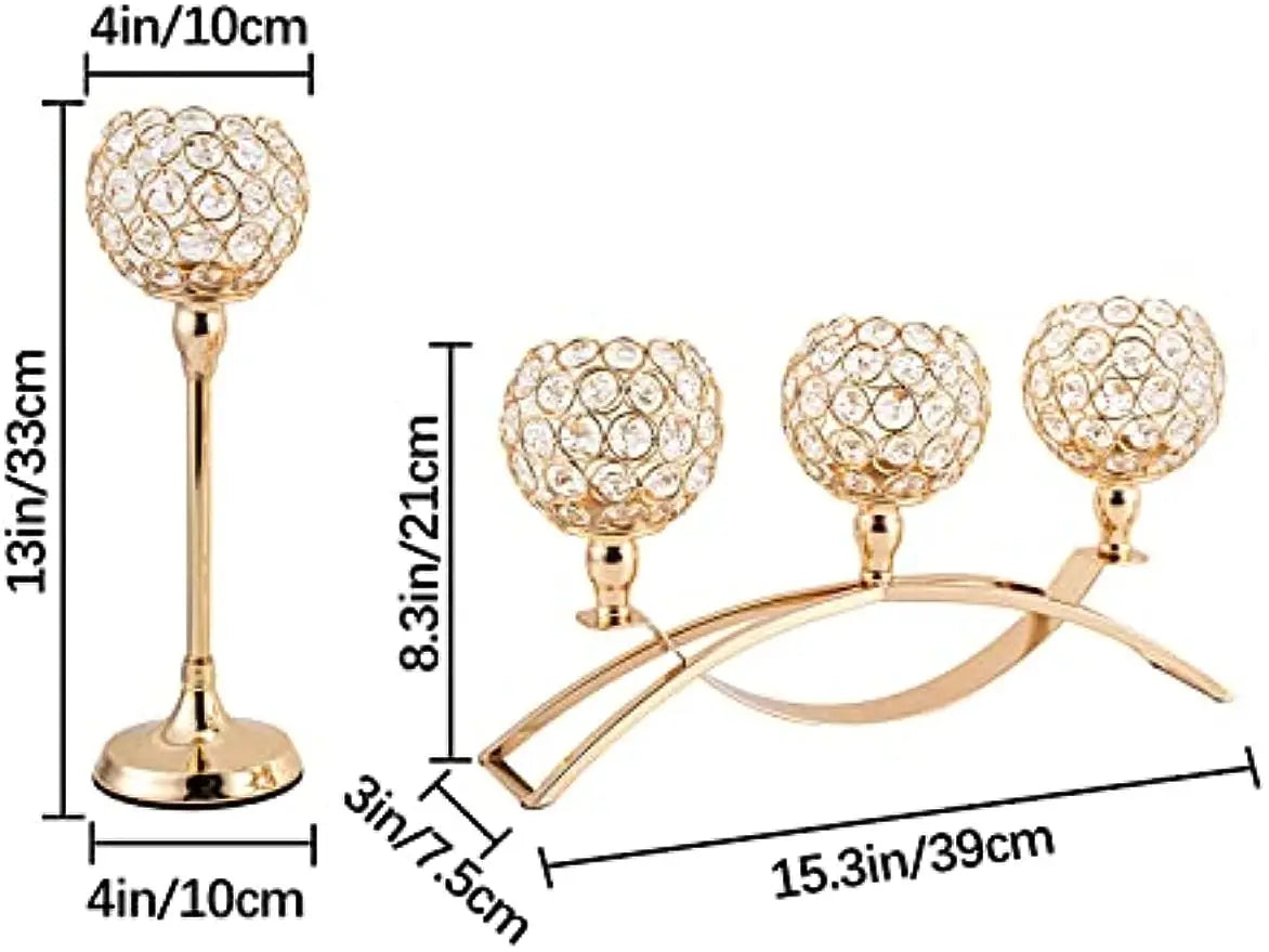 Vincigant 3-Arm Tealight Candle Holder Candelabra Stand