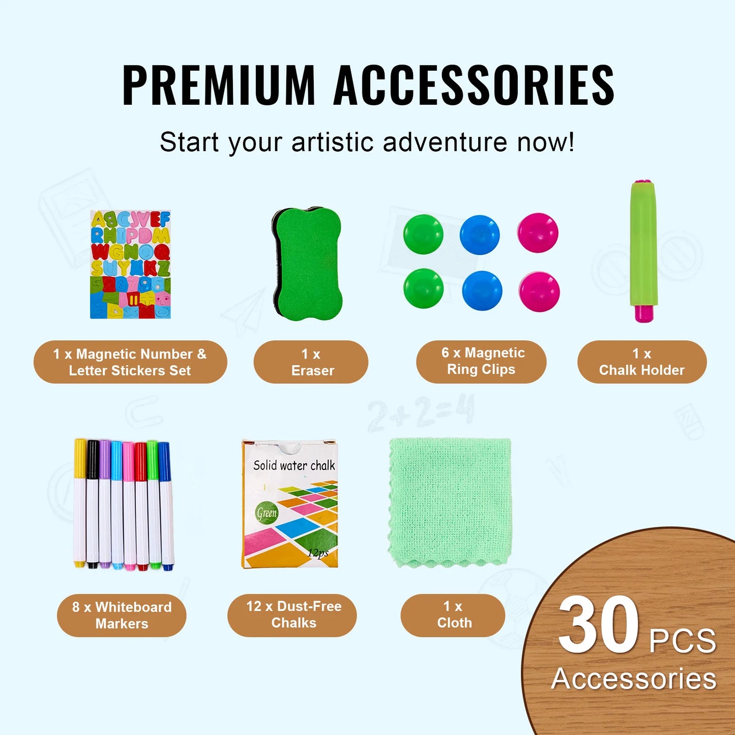 SucceBuy Magnetic Drawing Board Easel For Kids With Art Accessories