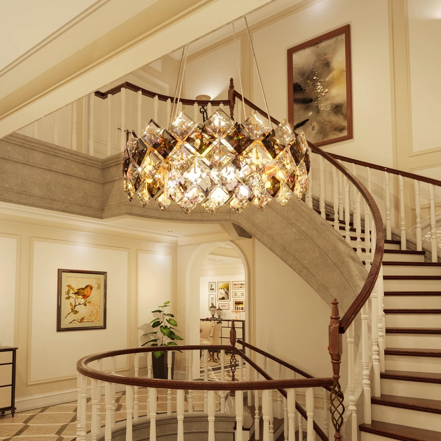 Crystal Chandelier Pendant Light For Living Room Ceiling Bulbs Included