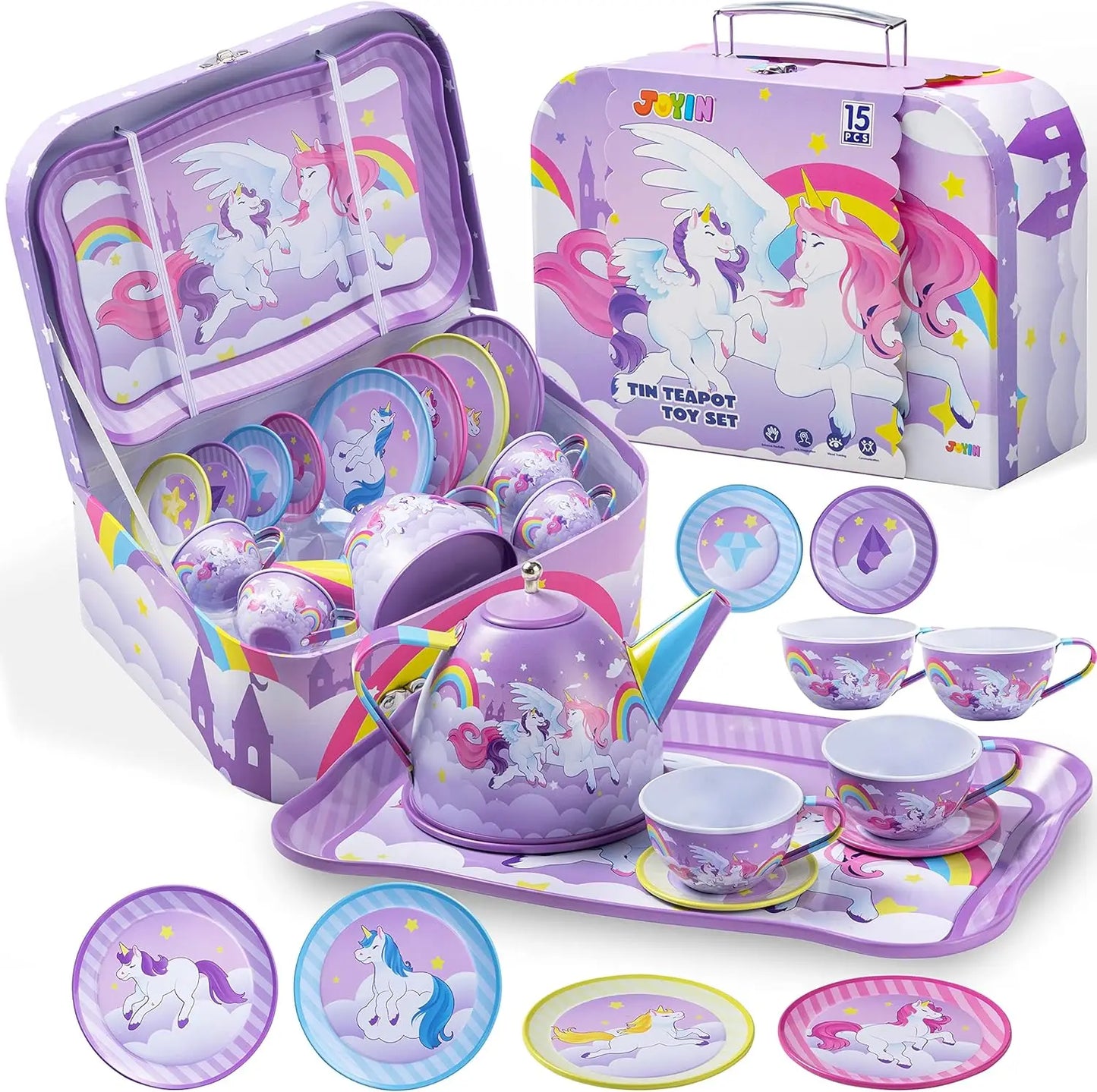 Joyfy Mermaid Tea Party Set for Girls Pretend Kitchen Play