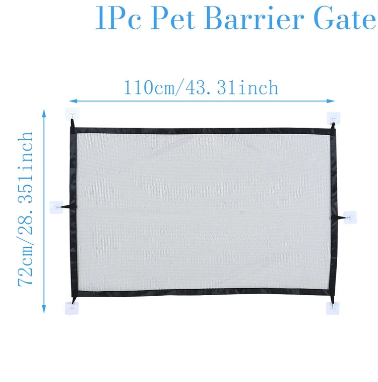 Dog Barrier Fence With 6 Hooks Foldable Mesh Playpen For Pets