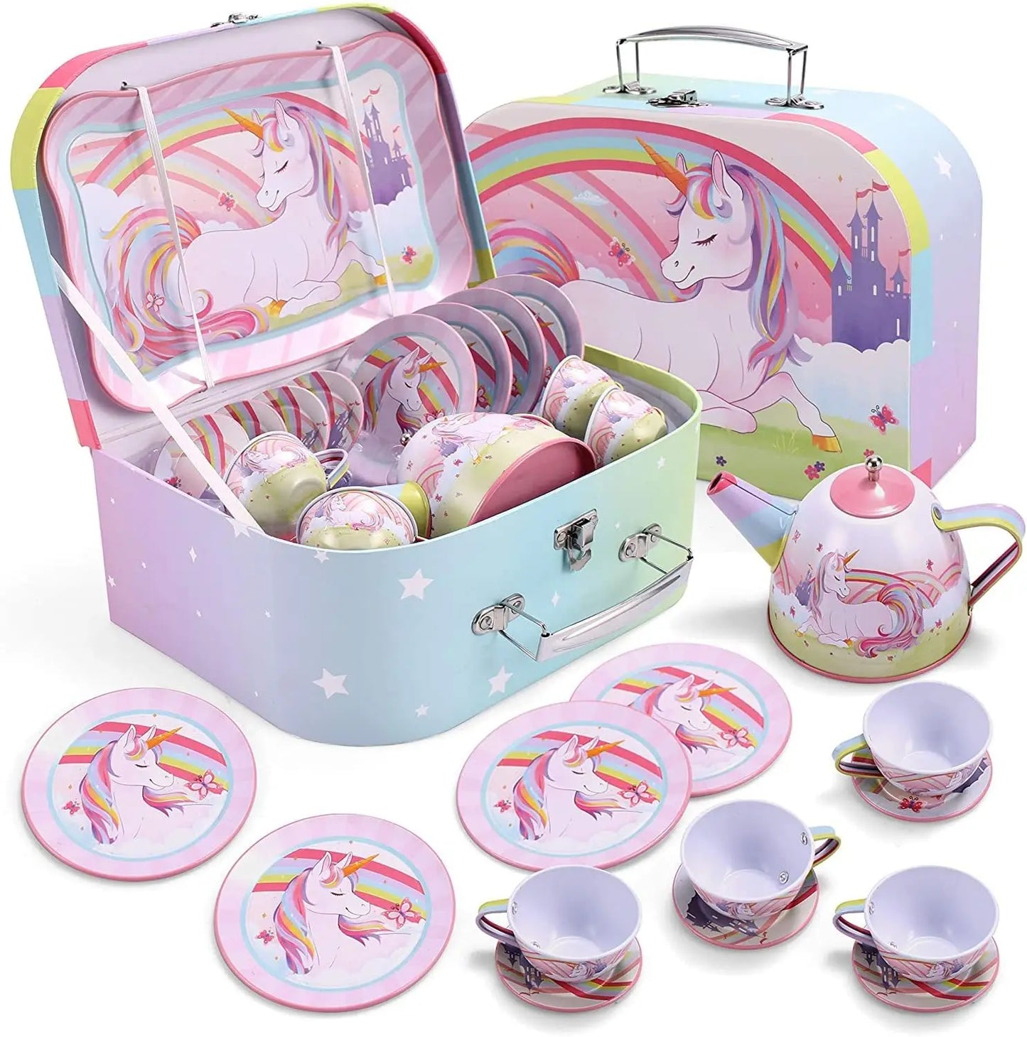 Joyfy Mermaid Tea Party Set for Girls Pretend Kitchen Play