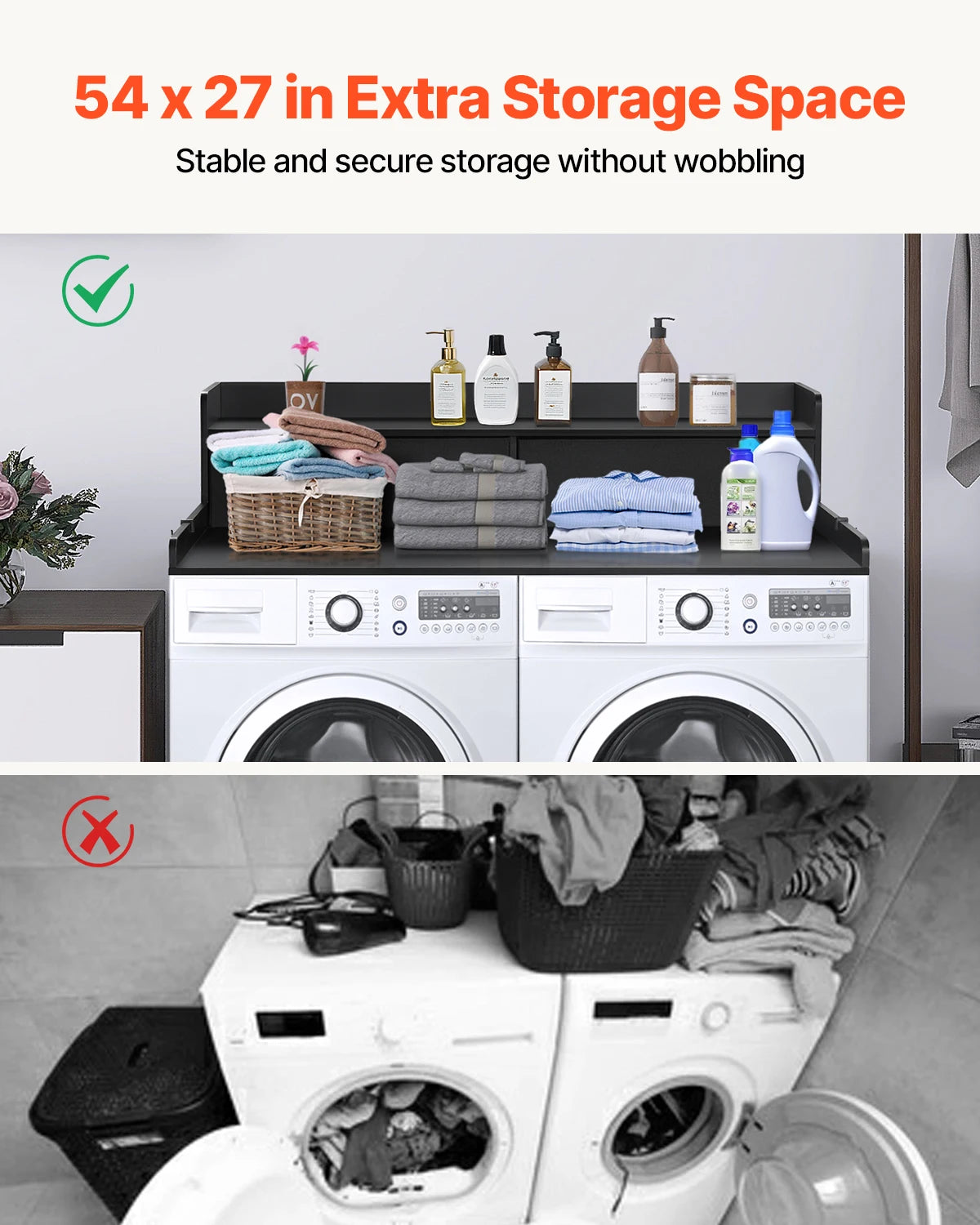 SucceBuy Washer Dryer Countertop Shelf With Drawer