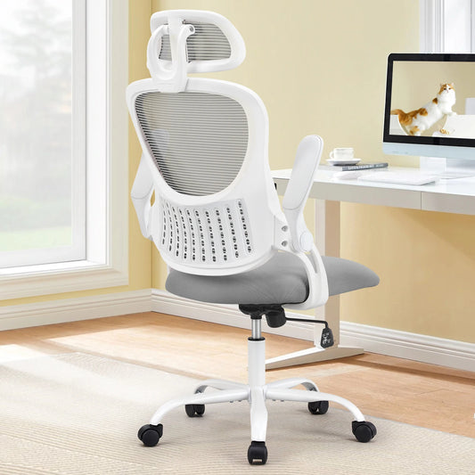 JHK Ergonomics Mesh Chair With Flip Up Arms And Lumbar