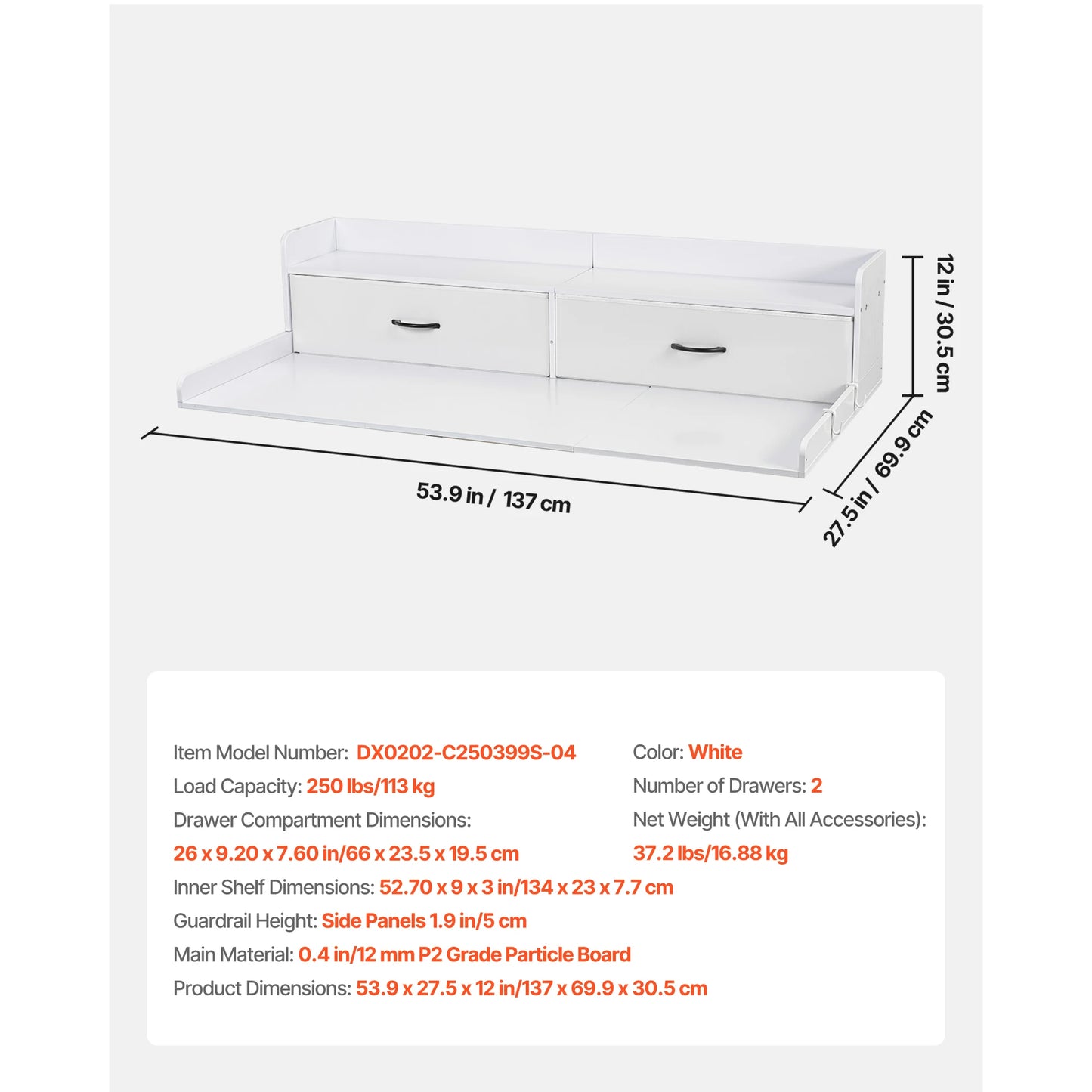 SucceBuy Washer Dryer Countertop Shelf With Drawer