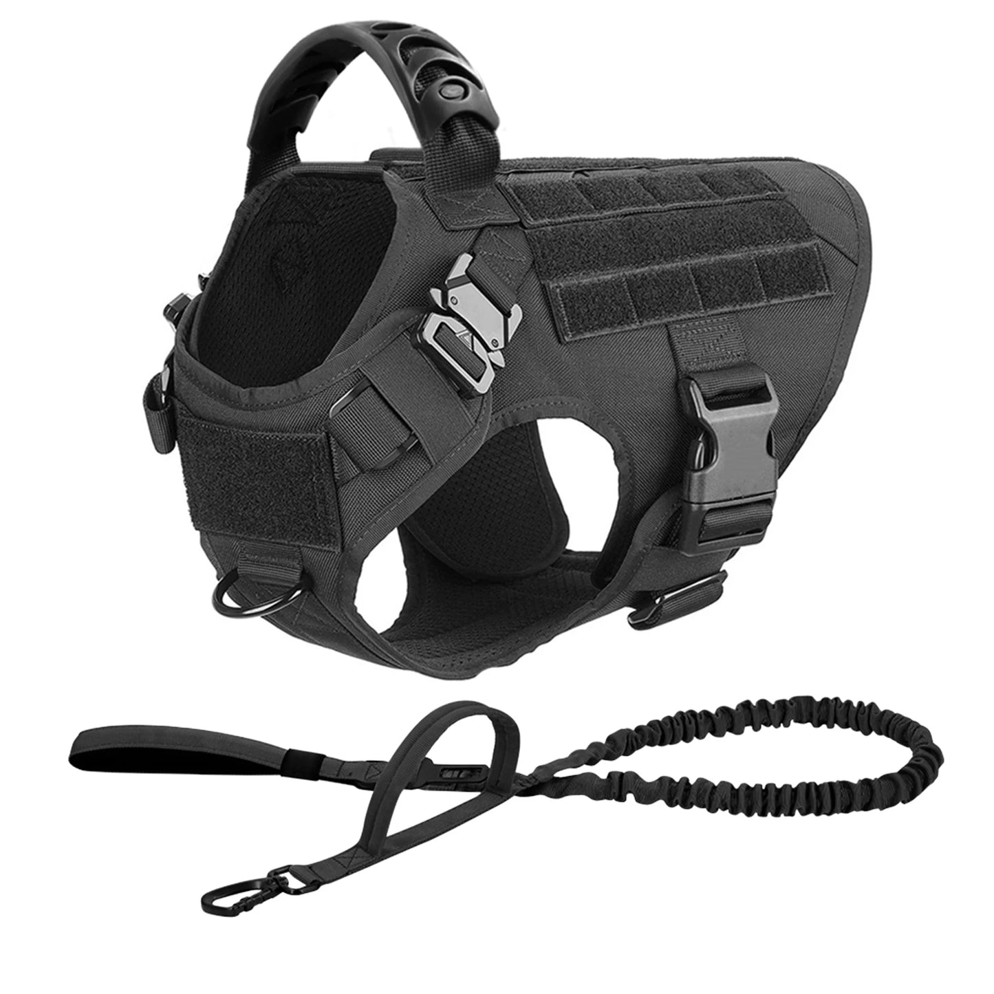 Tactical Dog Harness And Leash Set For Large Military Dogs