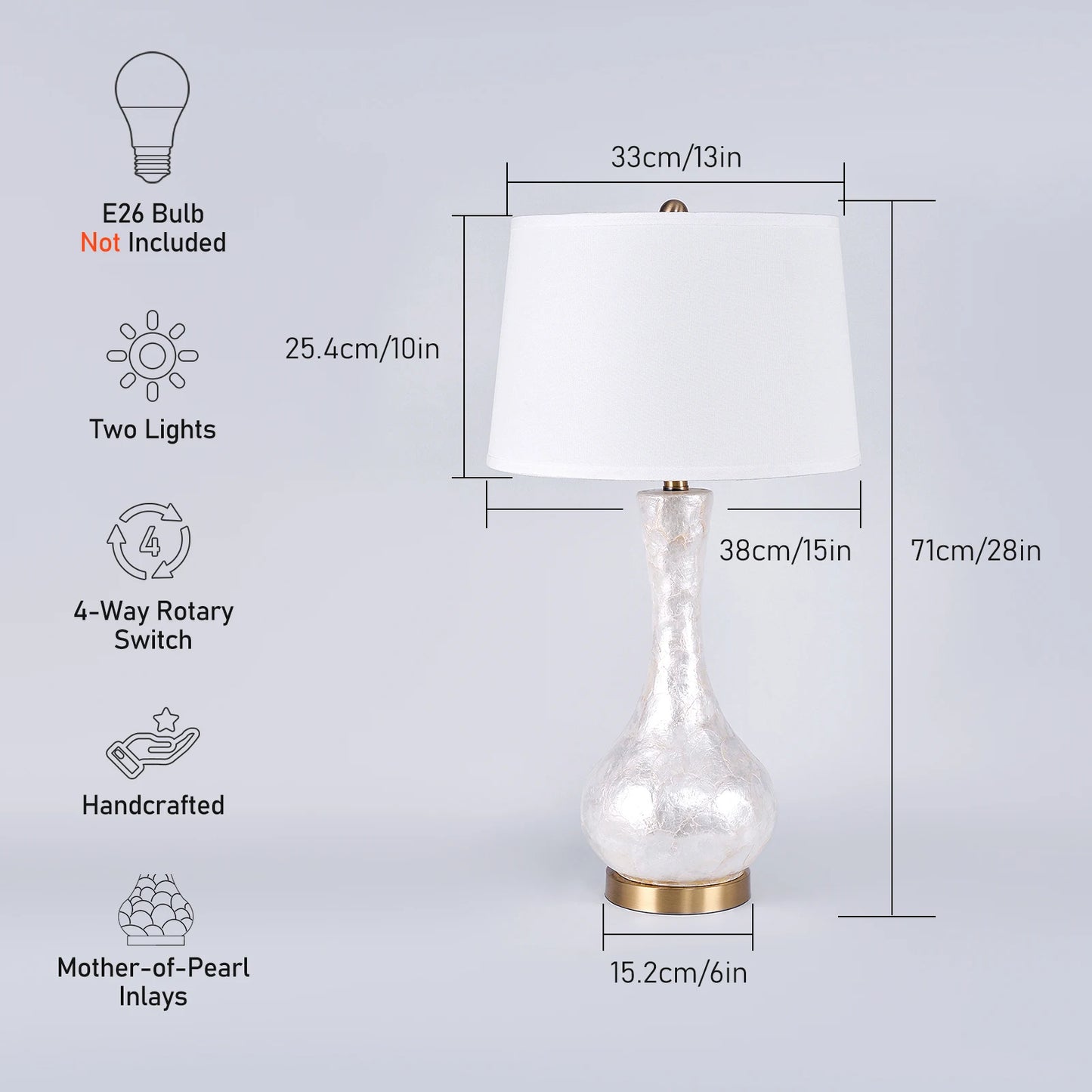 Luxury Crystal Glass Table Lamp With Opal Shade For Bedroom