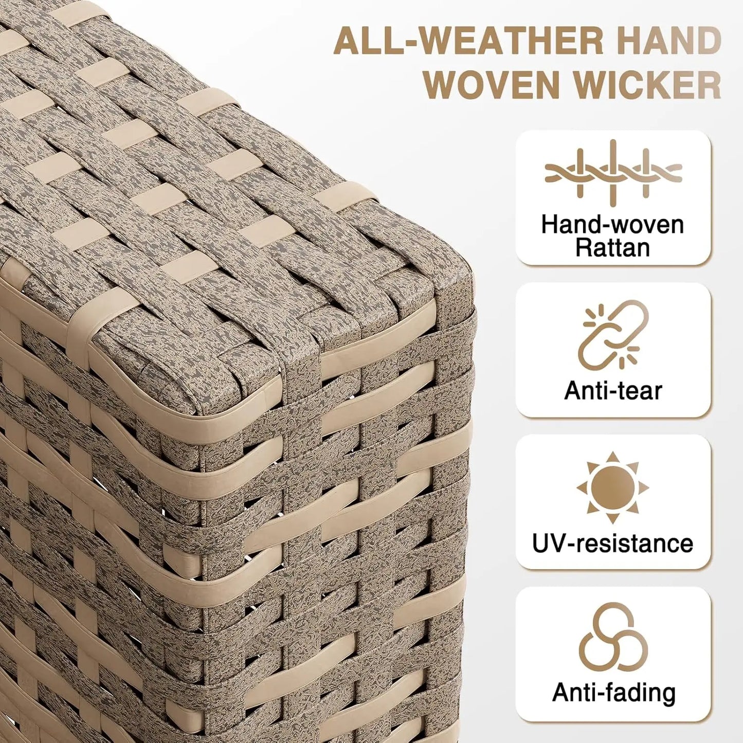 Outdoor Patio Furniture Set With Thick Cushions Wicker