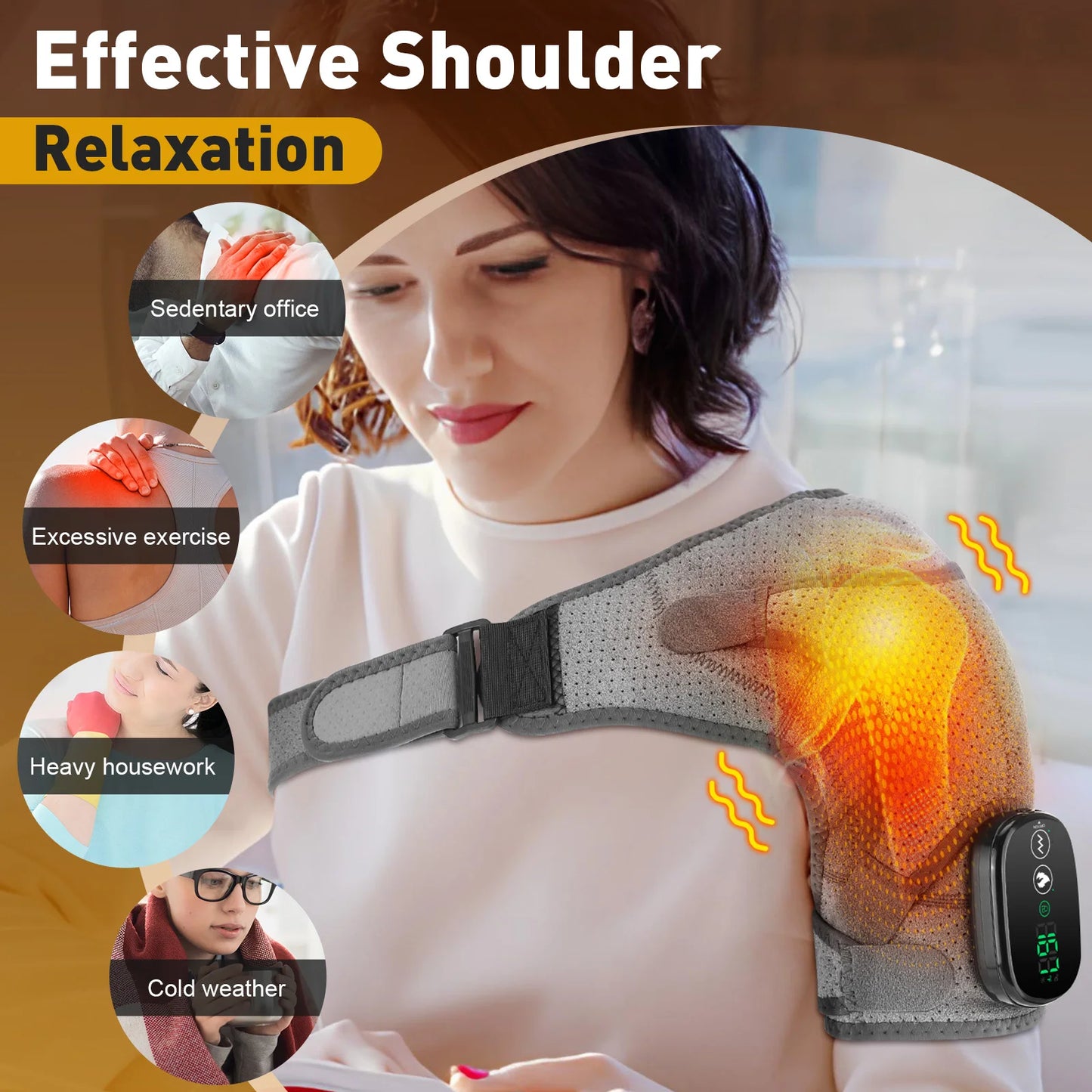PASTSKY Electric Shoulder Heating Pad With Modes And Vibration Massager
