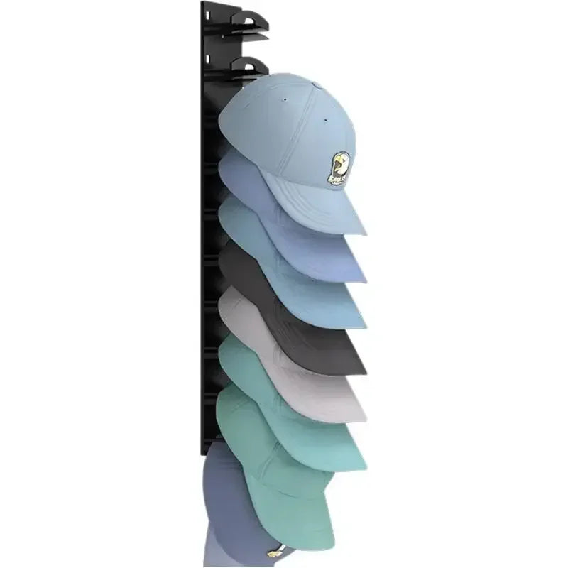 Wall Mount Hat Rack Organizer Holds 16 Baseball Caps