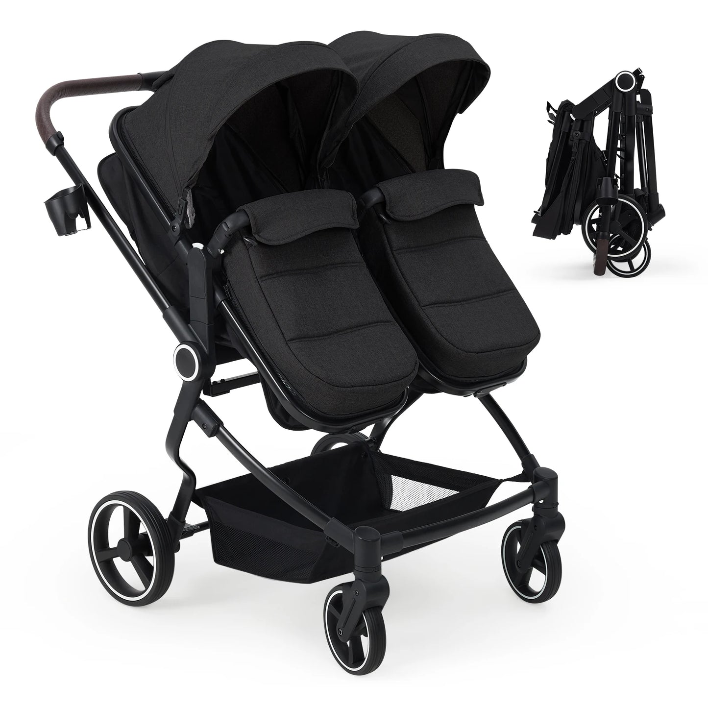 Twin Stroller For Newborn And Toddler Lightweight Tandem Fold