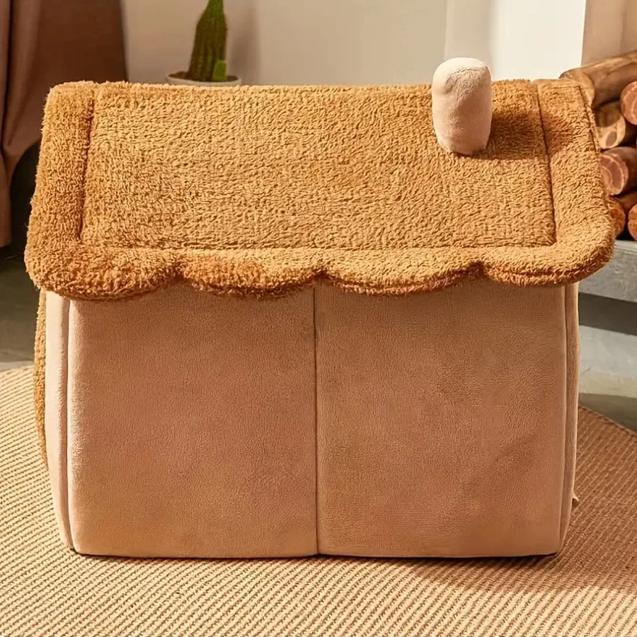 Foldable Pet House With Removable Washable Cat Bed