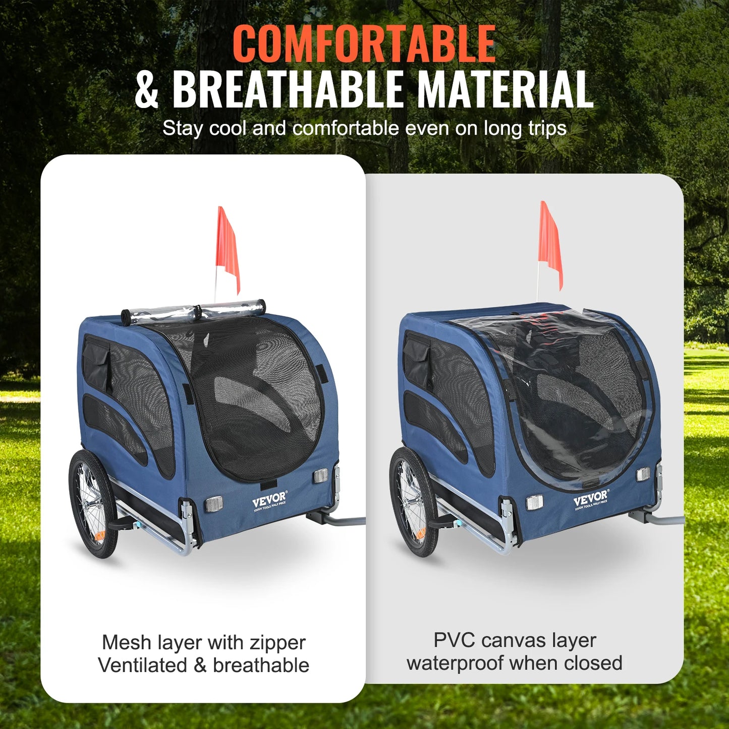 SucceBuy Pet Cart Dog Bike Trailer With Coupler And Reflectors