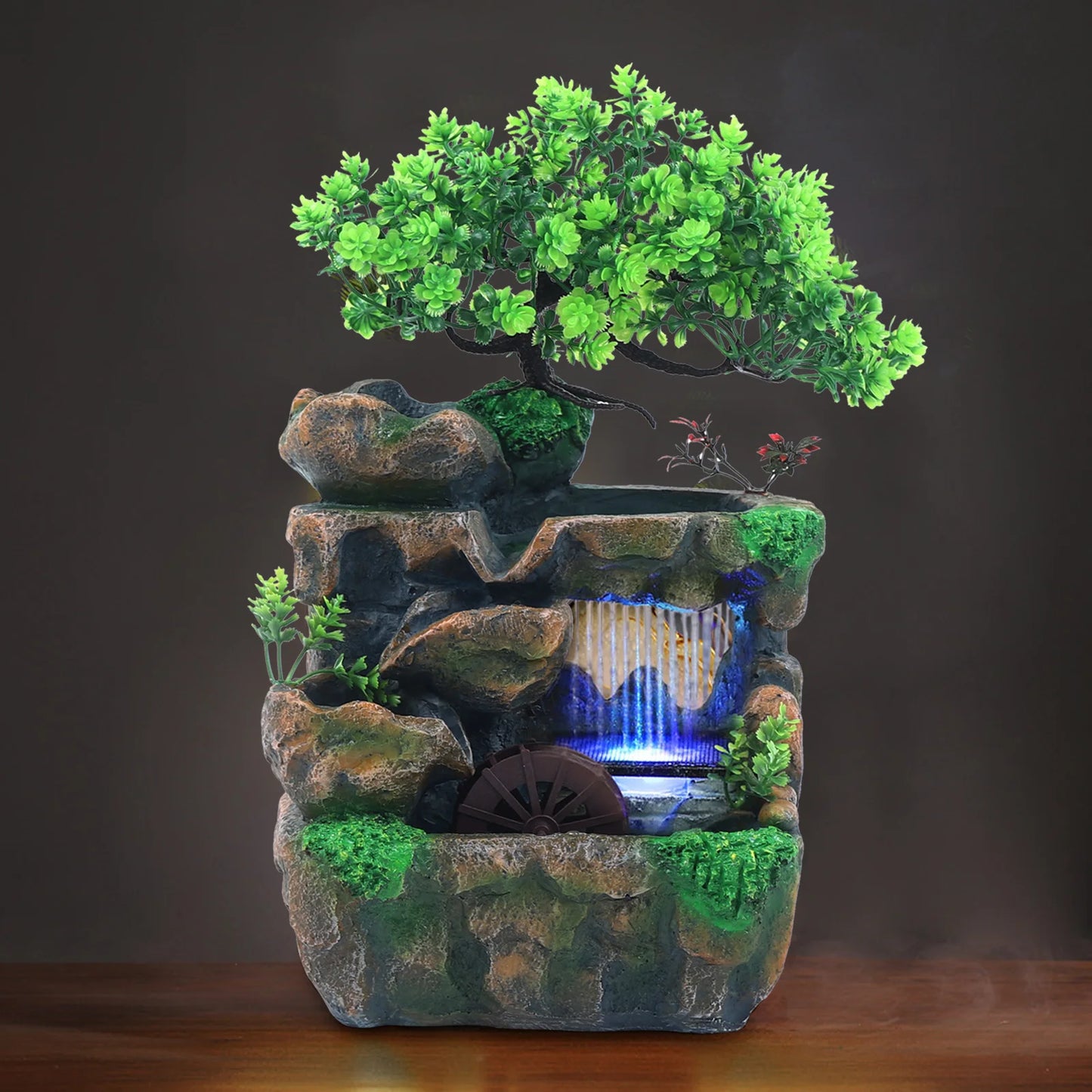 Indoor Desktop Water Fountain With Color Changing LED Lights Zen