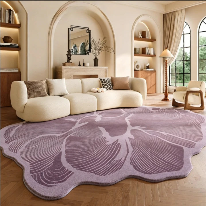 Modern Plush Irregular Area Rug for Living Room and Bedroom