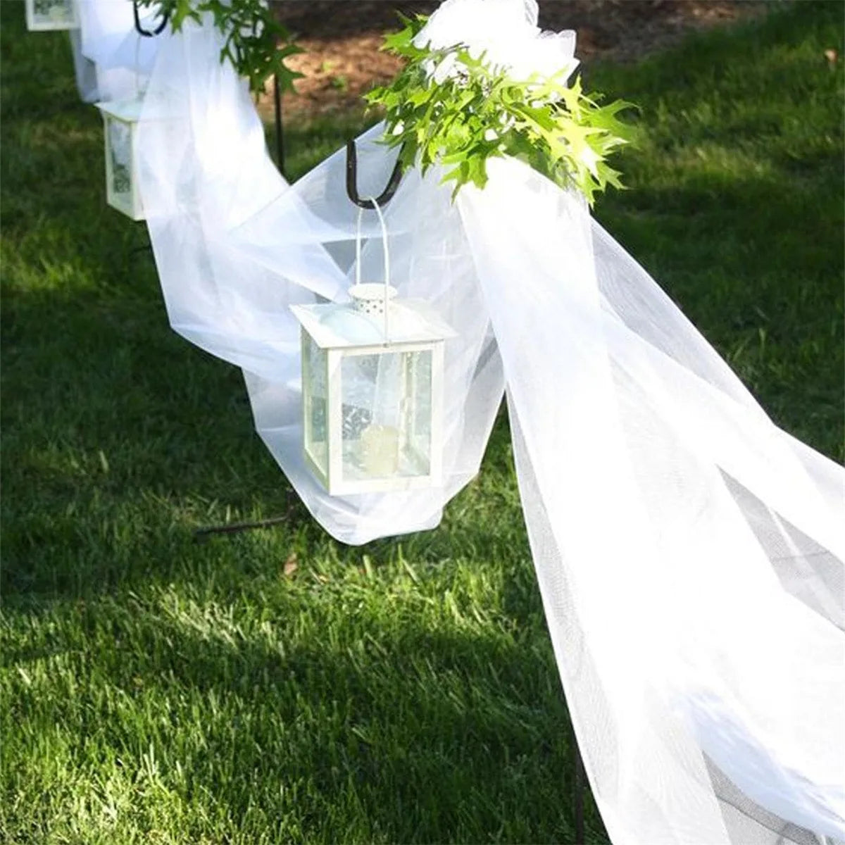 Organza Tulle Wedding Arch Backdrop Decoration for Events