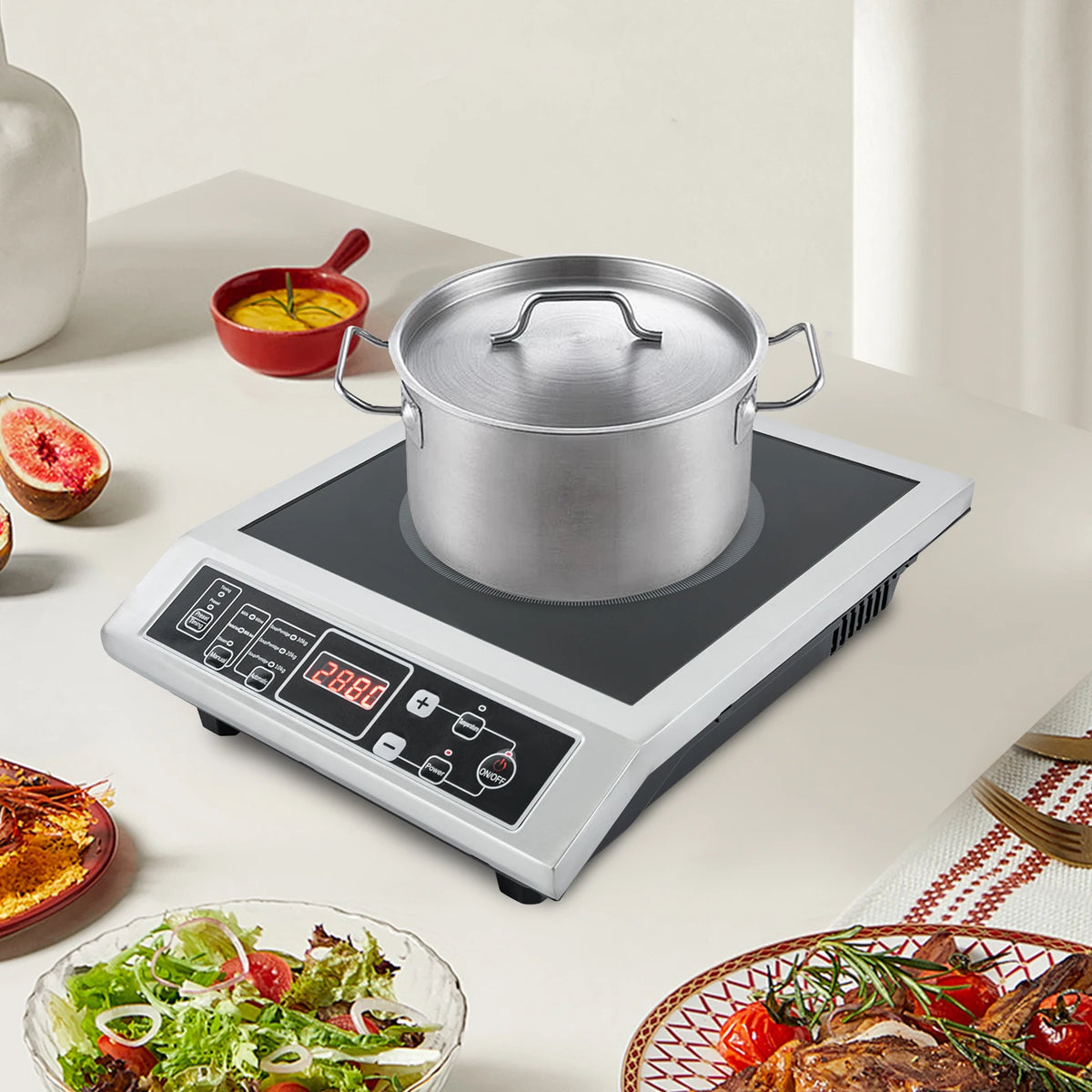 3500W Portable Induction Cooktop With IGBT Heating Technology And Timer