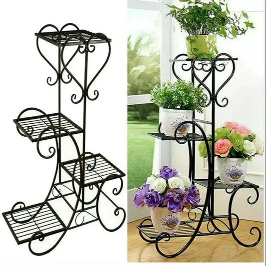 4 Tier Metal Plant Stand Indoor Outdoor Garden Rack Organizer
