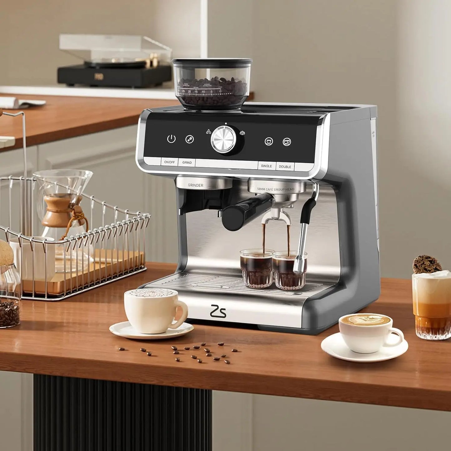 Acekool 20 Bar Espresso Machine With Grinder Semi Automatic