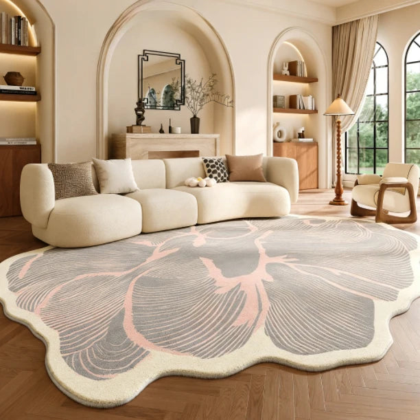 Modern Plush Irregular Area Rug for Living Room and Bedroom