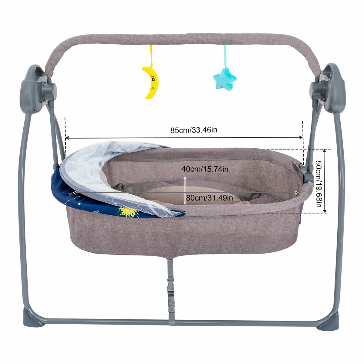 Foldable Electric Baby Cradle Swing With Music And Automatic Rocking