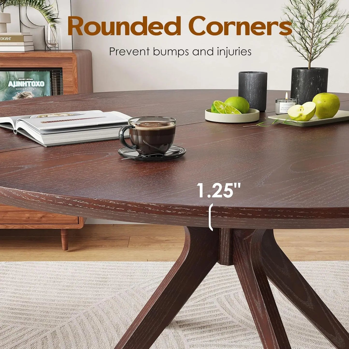 FARINI Round Natural Wood Dining Table For Two To Four