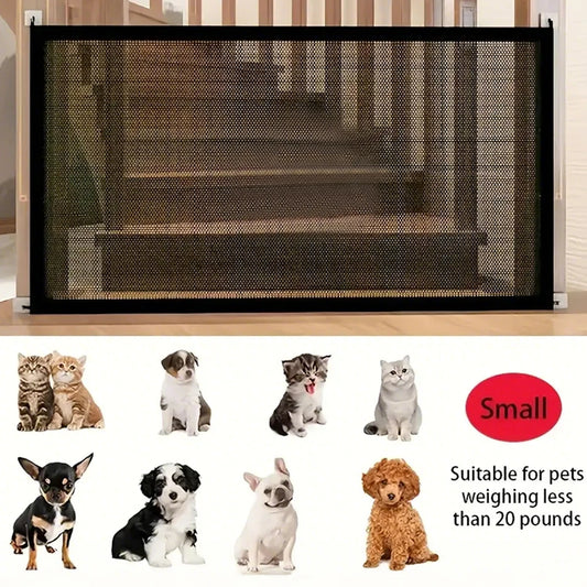Dog Barrier Fence With 6 Hooks Foldable Mesh Playpen For Pets