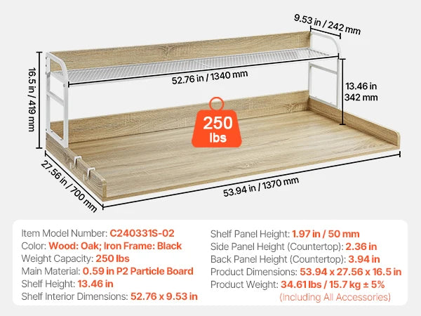 SucceBuy Washer Dryer Countertop Shelf With Drawer