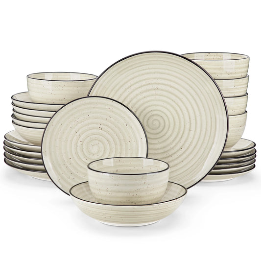 Malacasa Ceramic Dinnerware Set 24 48 Piece Dinner Plates Bowls