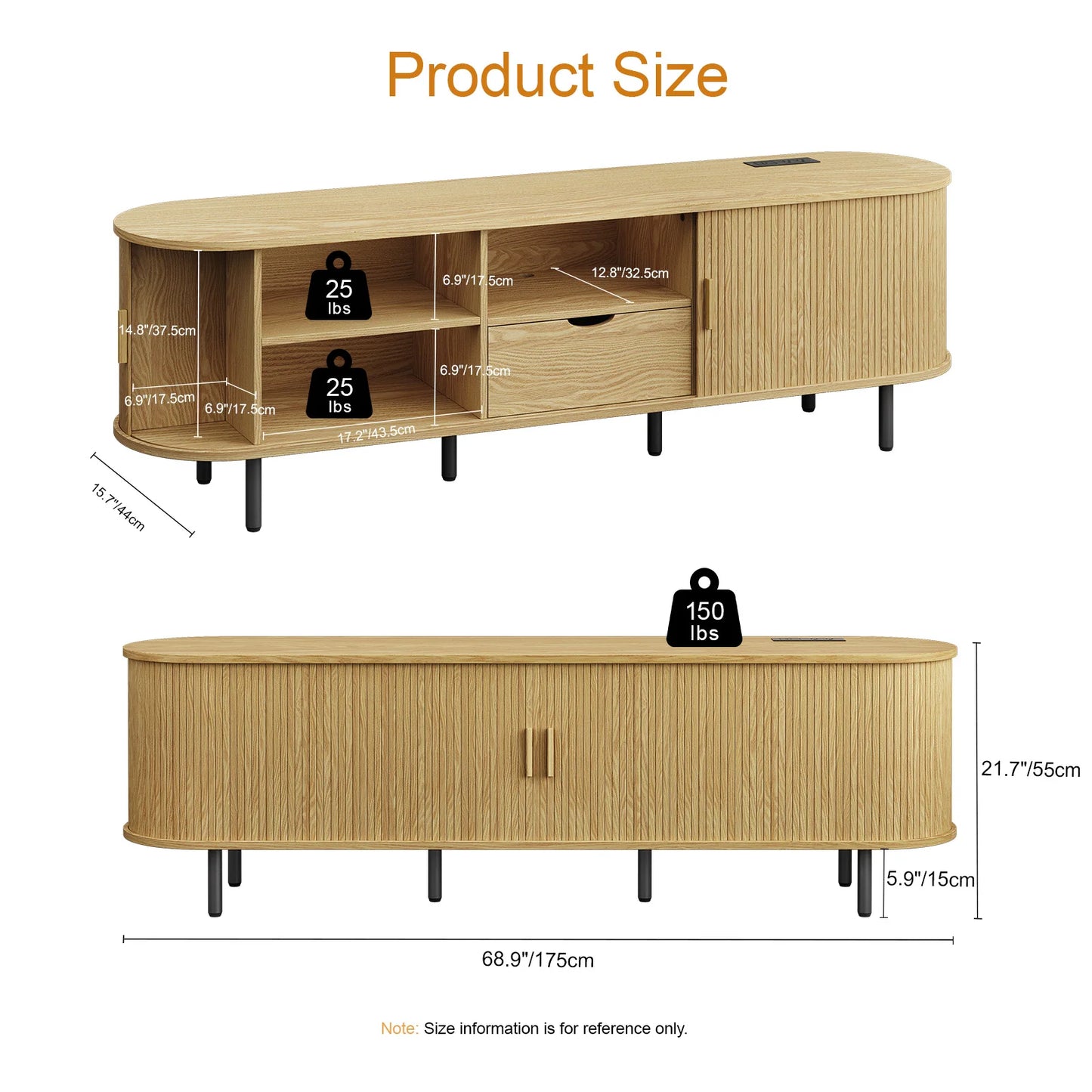 ONBRILL TV Stand With Power Outlet Storage And Drawer
