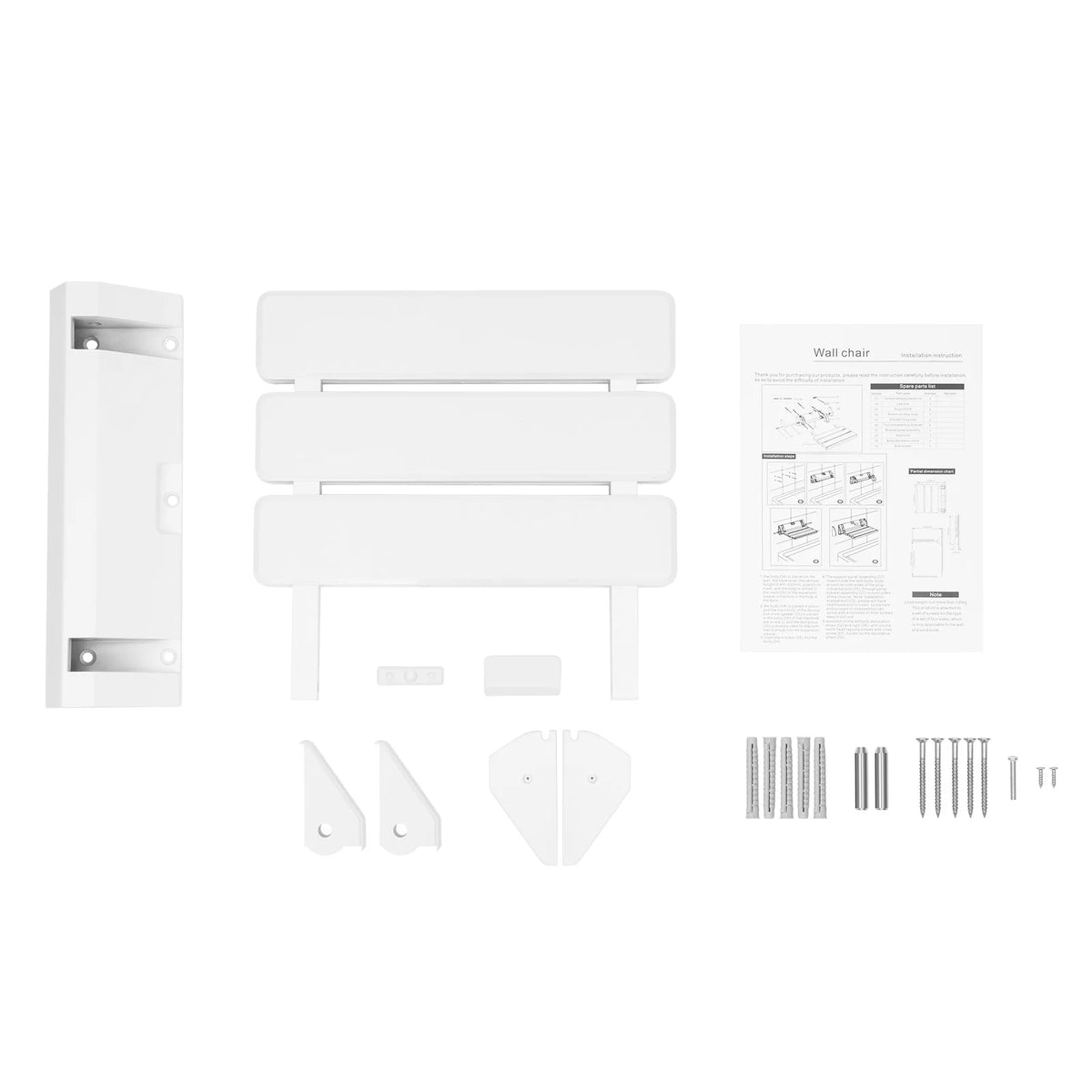Aluminum Alloy Folding Shower Seat Wall-Mounted Waterproof Bath Bench