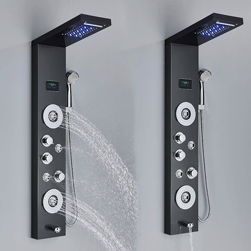 Suguword LED Shower Panel Column With Massage And Temperature Display